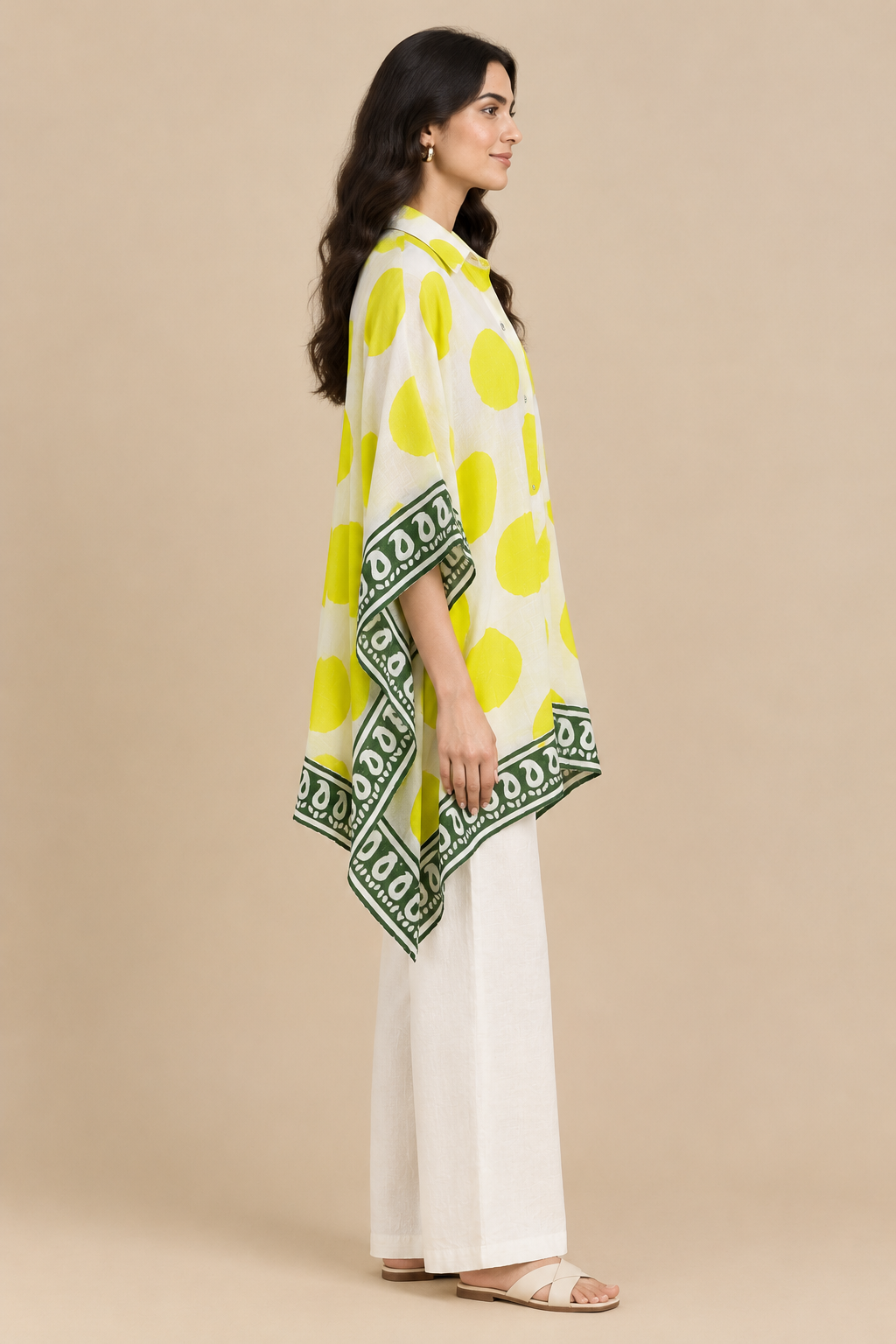Lime Bloom Kaftan Shirt